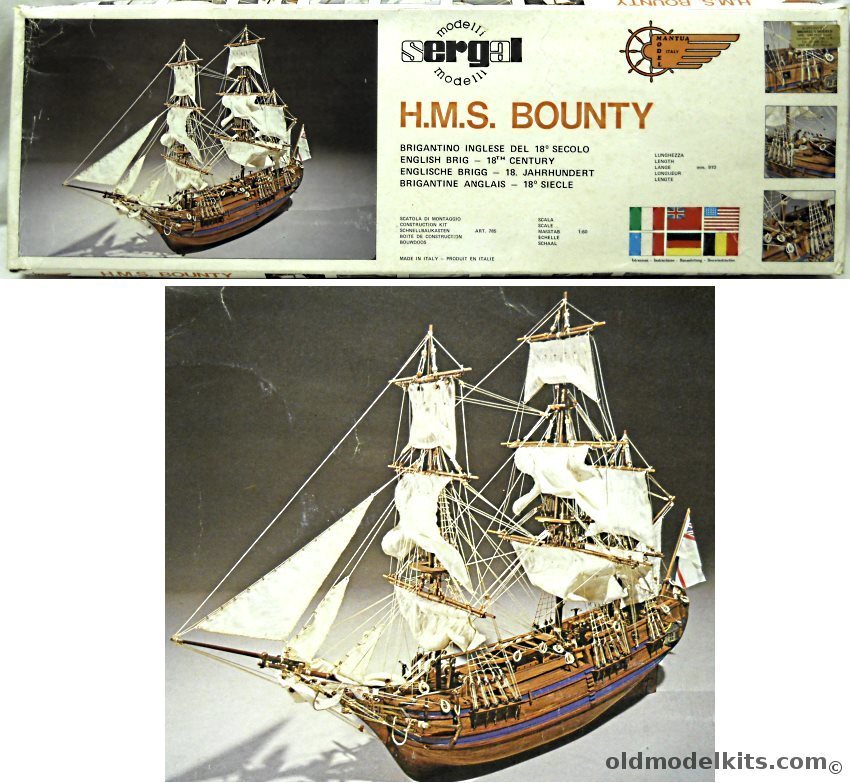 Sergal 1/60 HMS Bounty English 18th Century Brig - (Mantua), 785 plastic model kit
